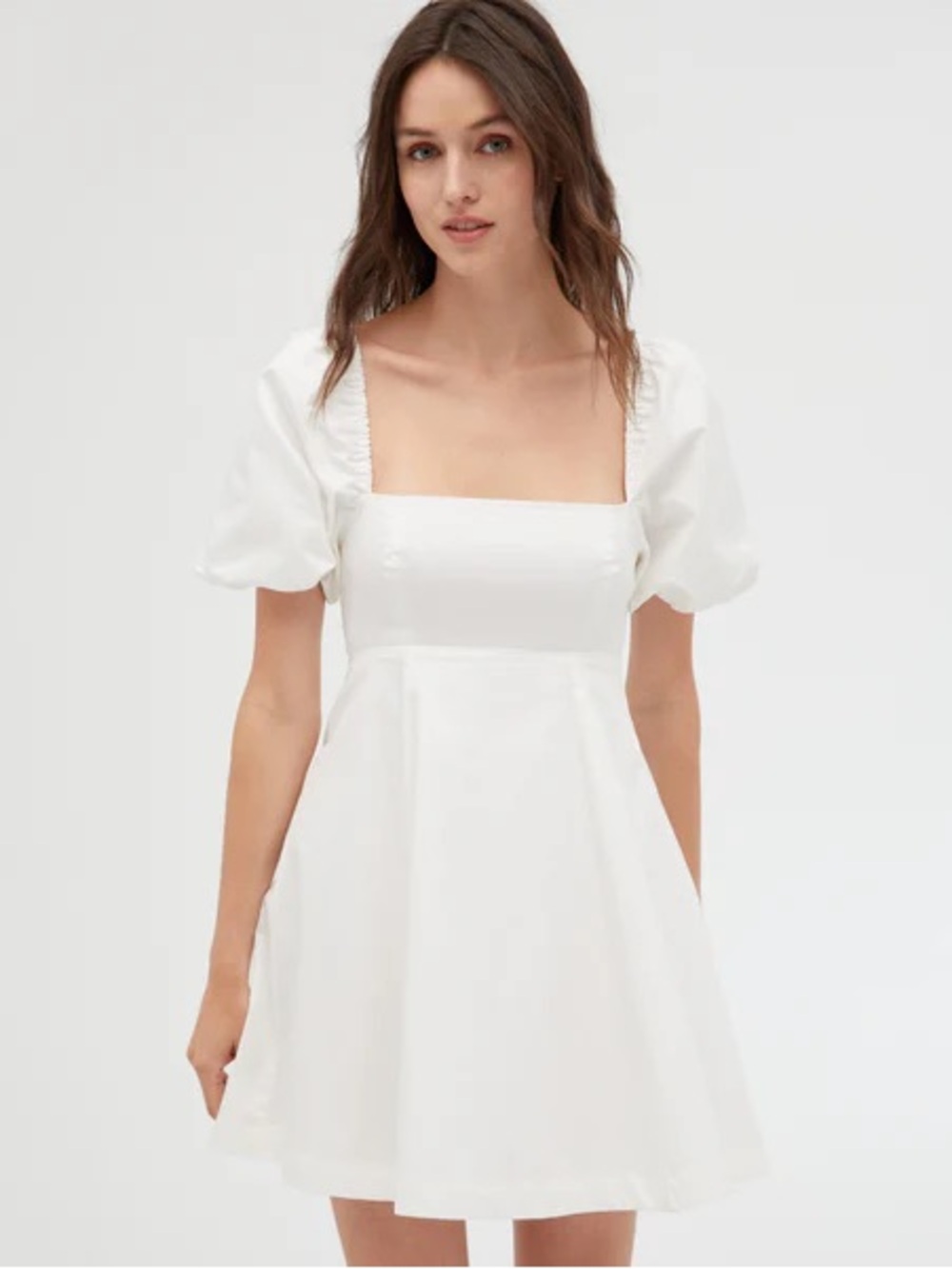 Hill House Matilda White Mini Dress Cotton Puff Sleeve Smocked Plus Size XXL
